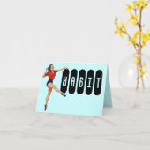 Retro gefeliciteerd met het schoppen van de Habit  Kaart (Gele Bloem)