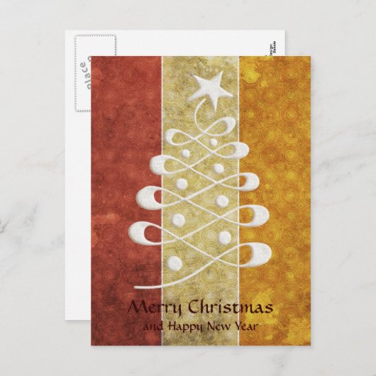 Retro gegraveerd kerstboom Briefkaart (Voorkant / Achterkant)