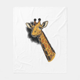 Retro Gegraveerd Mooie Giraffe Shirt Ontwerp_1 Fleece Deken