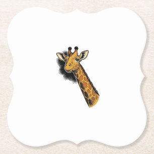 Retro Gegraveerd Mooie Giraffe Shirt Ontwerp_1 Kartonnen Onderzetters