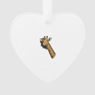 Retro Gegraveerd Mooie Giraffe Shirt Ontwerp_1 Ornament