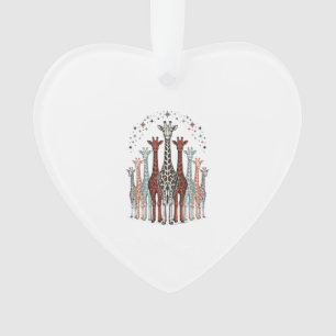 Retro gegraveerd ontwerp van een kudde giraffen vo ornament