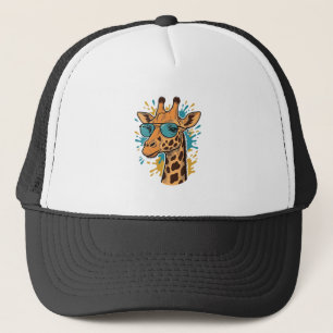 Retro Gegraveerde Coole Giraffe Zonnebril Shirt De Trucker Pet