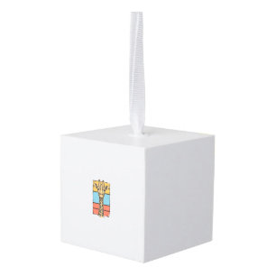 Retro gegraveerde giraffe retro strepen shirt ontw kubus ornament