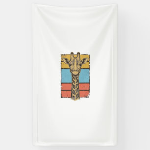 Retro gegraveerde giraffe retro strepen shirt ontw spandoek