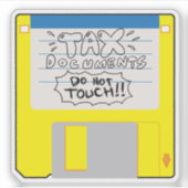 Retro Geheime Bestanden Floppy Disk Sticker (Voorkant)