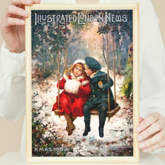  Retro Geïllustreerd Londen Nieuws Kerstmis Poster