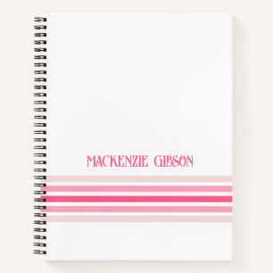 Retro-geïnitialiseerde minimalistische strepen notitieboek