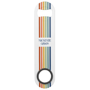 Retro-geïnitialiseerde minimalistische strepen speed flessenopener