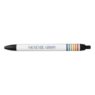 Retro-geïnitialiseerde minimalistische strepen zwarte inkt pen