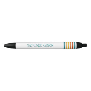 Retro-geïnitialiseerde minimalistische strepen zwarte inkt pen