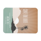 Retro Geïnspireerd strand bruiloft bewaart de datu Magneet (Horizontaal)