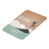 Retro Geïnspireerd strand bruiloft bewaart de datu Magneet (Linkerzijde)