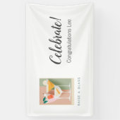 Retro-geïnspireerde cocktailbanner in soft pastels spandoek (Verticaal)