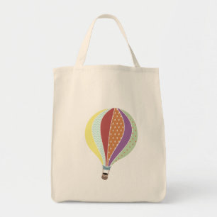 Retro geïnspireerde hot-air ballontas tote bag