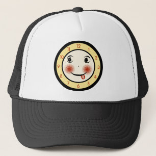 Retro gekke klok gezicht trucker pet