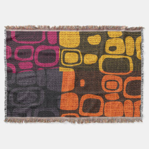 Retro gekleurde cirkels Burlap Rustic Jute Deken