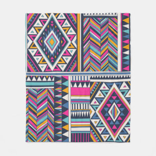 retro gekleurde tribale vintage naadloos patroon. fleece deken