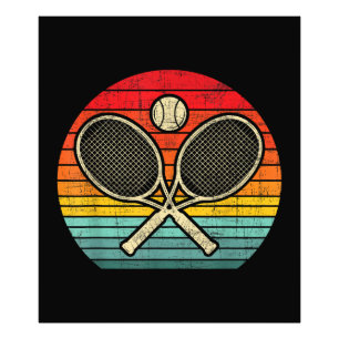 Retro gekruist tennisracket - Sportliefhebber Foto Afdruk