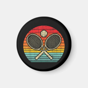 Retro  gekruist tennisracket - Sportliefhebber Magneet