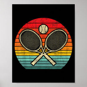 Retro gekruist tennisracket - Sportliefhebber Poster