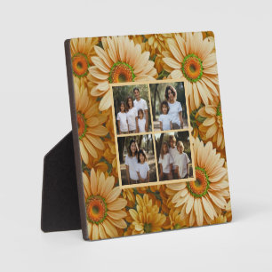 Retro gele bloemen daisy 4 foto template fotoplaat