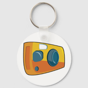 Retro gele compactcamera voor film sleutelhanger