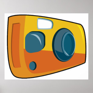 Retro Gele Punt En Schiet Filmcamera Poster