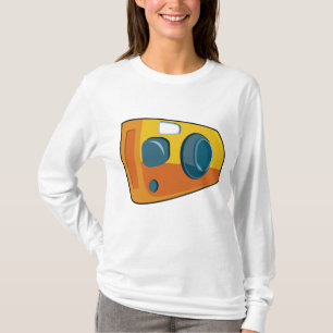 Retro Gele Punt En Schiet Filmcamera T-shirt