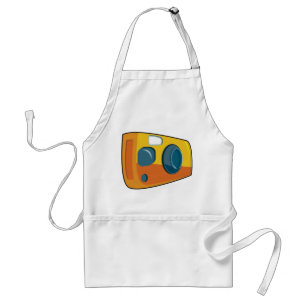 Retro Gele Punt En Shoot Filmcamera Standaard Schort