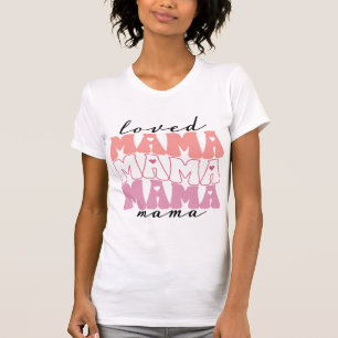 Retro geliefde mama met hart t-shirt