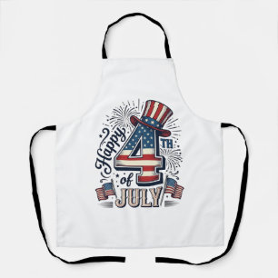 Retro Gelukkig 4 juli Patriottische Hoed Vector De Schort