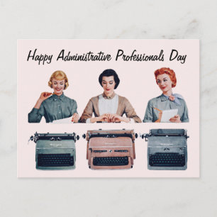 Retro Gelukkig Administratieve Professionals Dag Briefkaart