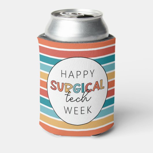 Retro Gelukkig Chirurgisch Technicus Week Blikjeskoeler (Blikje Achterkant)