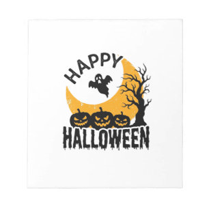 Retro Gelukkig Halloween Geest Pompoen Shirt Ontwe Notitieblok