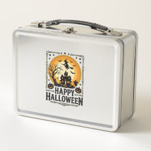Retro Gelukkig Halloween Heks Maan Shirt Ontwerp_1