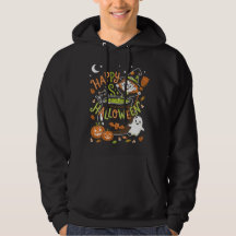 Retro Gelukkig Halloween Lieve Heks Ketel