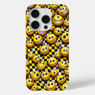 Retro Gelukkig Smiley Face Hoesje - Golvend Geel 