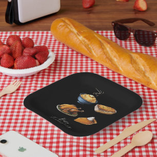 Retro Gelukkig Thanksgiving Herfst Pompoentaart Papieren Bordje