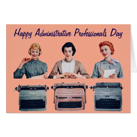 Retro Gelukkige Dag voor Administratieve Professio (Voorkant Horizontaal)
