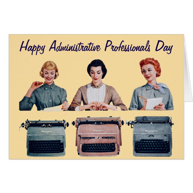 Retro Gelukkige Dag voor Administratieve Professio (Voorkant Horizontaal)