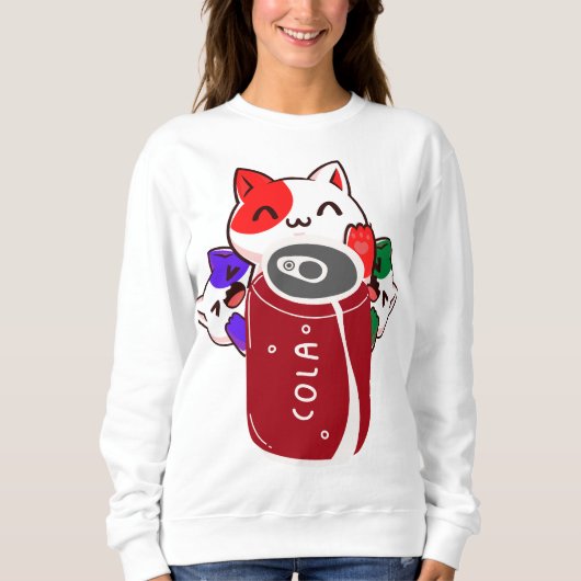 retro gelukkige drie katten met cola trui (Voorkant)