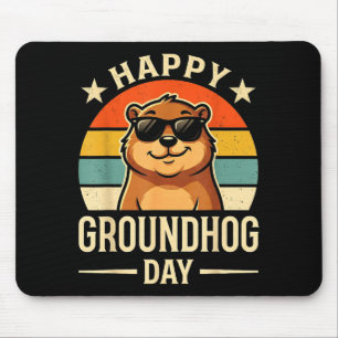 Retro Gelukkige Groundhog Day Cool Ground Hog Day Muismat