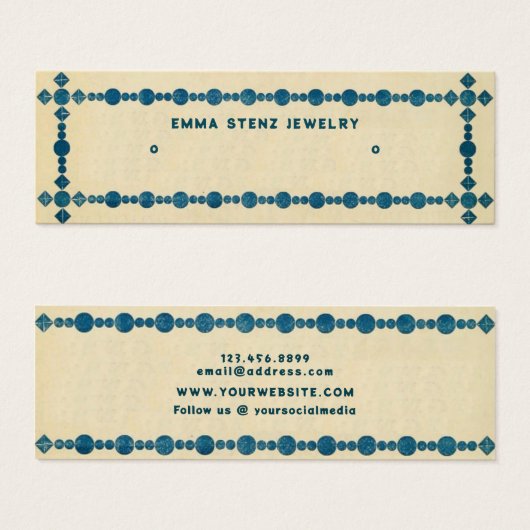 Retro Gem Border·Oorbel Hoops Studs Toon Kaart (Voorkant /achterkant)