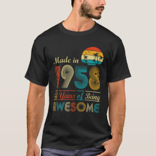 retro gemaakt in 1958 63e verjaardag 63 jaar t-shirt