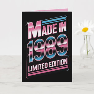 Retro gemaakt in 1989 Beperkte Verjaardagskaart Kaart