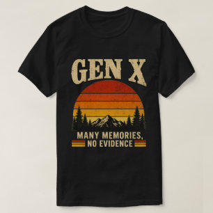 Retro Gen X Veel Herinneringen Geen Bewijs Vintage T-shirt