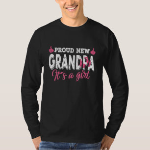 Retro Gender onthullen Nieuwe Opa Het is een meisj T-shirt
