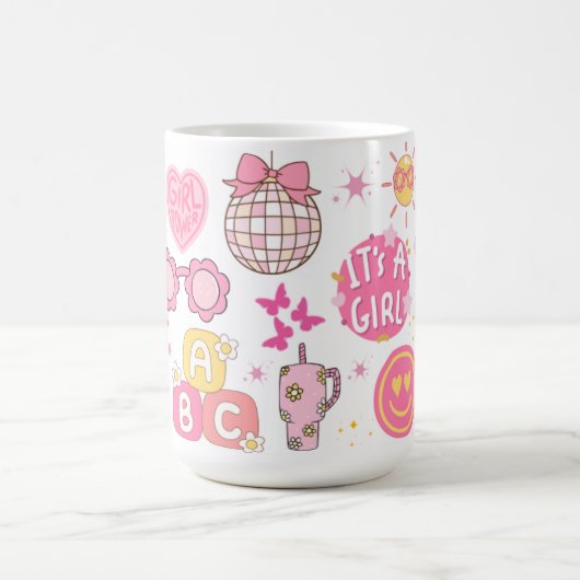 Retro gender onthult dat het een meisje is magische mok (Midden)