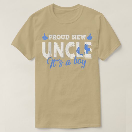 Retro Gender Reveal Proud New Uncle It's A Boy  T-shirt (Design voorkant)